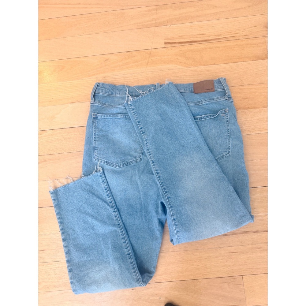 Madewell The Perfect Vintage Jean Light Wash Raw Hem Mom Jeans Womens 32 - Picture 8 of 8